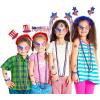 Winlyn 155 Pack Bulk Metallic Patriotic Red White Blue Beaded Necklace Jewelry USA Temporary Tattoos Toy Assortment Party Favor Supplies for 4th of July Independence Day Parade Giveaways Party Favors