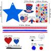 Winlyn 18 Sets 4th of July Craft Kits Patriotic Kids Crafts DIY Patriotic Star Ornaments Decorations Art Sets Red White Blue Star Foam Shapes Patriotic Foam Stickers for Classroom Party Activities