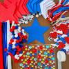 Winlyn 18 Sets 4th of July Craft Kits Patriotic Kids Crafts DIY Patriotic Star Ornaments Decorations Art Sets Red White Blue Star Foam Shapes Patriotic Foam Stickers for Classroom Party Activities