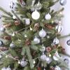 Winlyn 20 Pcs Christmas Natural Pine Cone Picks Rustic Spruce Pine Cones 5.9″ Christmas Tree Decorations Hanging Pinecones for Christmas Tree Wreath Garland Holiday Party Table Centerpiece Crafts(Snowy)