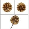 Winlyn 20 Pcs Natural Pine Cone Picks Christmas Pinecone Sprays Pinecones Ornaments with Wired Stems 6.9″ Tall for Rustic Christmas Tree Party Floral Arrangements Wreath Crafts Holiday Décor(Gold)