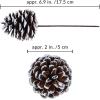 Winlyn 20 Pcs Natural Pine Cone Picks Christmas Pinecone Sprays Pinecones Ornaments with Wired Stems 6.9″ Tall for Rustic Christmas Tree Party Floral Arrangements Wreath Crafts Holiday Décor(Frosted)