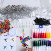 Winlyn 24 Sets Hummingbird Suncatcher Decorations DIY Window Paint Art Craft Kits Rainbow Bird Painting Kit for Kids Classroom Activities Birthday Spring Summer Camping Party Art Project