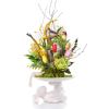 Winlyn 28 Pcs Multicolor Tulips Artificial Flowers Faux Tulip Stems Real Feel PU Tulips Easter Spring Wedding Bouquet Centerpiece Floral Arrangement Cemetery Table Décor 14″ Tall(Multi Color)