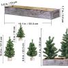 Winlyn 3 Pack Mini Canadian Pine Trees with Wood Bases Artificial Miniature Christmas Trees and Rustic Planter for Holiday Season Tabletop Decoration Centerpiece Displays
