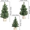 Winlyn 3 Pack Mini Canadian Pine Trees with Wood Bases Artificial Miniature Christmas Trees for Holiday Season Tabletop Decoration Centerpiece Displays Xmas Green Assorted Sizes 7.5″ 8.9″ 10.8″