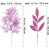Winlyn 30 Pcs Christmas Artificial Leaf Sprays Cedar Picks Silver Glittered Christmas Tree Ornaments Winter Floral Stems for Sliver Christmas Tree Wreaths Centerpieces Holiday Wedding Decoration(Pink)