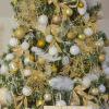 Winlyn 30 Pcs Christmas Artificial Leaf Sprays Cedar Picks Silver Glittered Christmas Tree Ornaments Winter Floral Stems for Sliver Christmas Tree Wreaths Centerpieces Holiday Wedding Decoration(Gold)