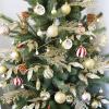 Winlyn 30 Pcs Christmas Artificial Leaf Sprays Cedar Picks Silver Glittered Christmas Tree Ornaments Winter Floral Stems for Sliver Christmas Tree Wreaths Centerpieces Holiday Wedding Decoration(Champagne)