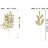 Winlyn 30 Pcs Christmas Artificial Leaf Sprays Cedar Picks Silver Glittered Christmas Tree Ornaments Winter Floral Stems for Sliver Christmas Tree Wreaths Centerpieces Holiday Wedding Decoration(Champagne)