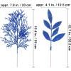 Winlyn 30 Pcs Christmas Artificial Leaf Sprays Cedar Picks Silver Glittered Christmas Tree Ornaments Winter Floral Stems for Sliver Christmas Tree Wreaths Centerpieces Holiday Wedding Decoration(Blue)