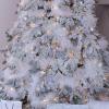 Winlyn 30 Pcs Christmas Artificial Leaf Sprays Cedar Picks Silver Glittered Christmas Tree Ornaments Winter Floral Stems for Sliver Christmas Tree Wreaths Centerpieces Holiday Wedding Decoration(Silver)