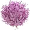 Winlyn 30 Pcs Christmas Artificial Leaf Sprays Cedar Picks Silver Glittered Christmas Tree Ornaments Winter Floral Stems for Sliver Christmas Tree Wreaths Centerpieces Holiday Wedding Decoration(Pink)