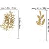 Winlyn 30 Pcs Christmas Artificial Leaf Sprays Cedar Picks Silver Glittered Christmas Tree Ornaments Winter Floral Stems for Sliver Christmas Tree Wreaths Centerpieces Holiday Wedding Decoration(Gold)