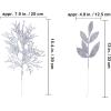 Winlyn 30 Pcs Christmas Artificial Leaf Sprays Cedar Picks Silver Glittered Christmas Tree Ornaments Winter Floral Stems for Sliver Christmas Tree Wreaths Centerpieces Holiday Wedding Decoration(Silver)