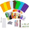 Winlyn 32 Sets Jungle Animal Craft Kits DIY Jungle Safari Zoo Wild Animal Bookmarks Decorations Art Sets Tiger Lion Zebra Foam Stickers for Kids Classroom Activities Reading Rewards Party Favors