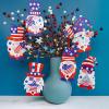 Winlyn 36 Sets Gnome Patriotic Decorations DIY Patriotic Craft Kits Red White Blue Gnome with USA Flag Patriotic Star Pinwheel Stickers for Kids 4th of July Party Favors Rewards Classroom Activity