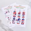 Winlyn 36 Sets Gnome Patriotic Decorations DIY Patriotic Craft Kits Red White Blue Gnome with USA Flag Patriotic Star Pinwheel Stickers for Kids 4th of July Party Favors Rewards Classroom Activity