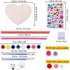 Winlyn 36 Sets Valentine’s Day DIY Assorted Wood Heart Ornament Craft Kit Unfinished Paintable Wooden Heart Cutouts Stickers Metallic Chenille Stems Pom-Poms for Kids Classroom Party Decoration