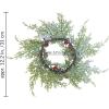 Winlyn 4 Pcs Artificial Frosted Cedar Pine Candle Rings Christmas Candle Holder Rings Wreaths Pine Cones Red Pip Berries Mini Window Mirror Wreaths 14.6″ Wide for Winter Holiday Table Farmhouse Décor(B)