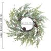 Winlyn 4 Pcs Artificial Frosted Cedar Pine Candle Rings Christmas Candle Holder Rings Wreaths Pine Cones Red Pip Berries Mini Window Mirror Wreaths 14.6″ Wide for Winter Holiday Table Farmhouse Décor(D)