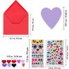 Winlyn 50 Sets DIY Paper Heart Cards and Envelopes Stickers 10 Styles of Blank Die-cut Heart Cardstock Note Cards with Assorted Hearts Stickers for Mother’s Day Valentine’s Day Greeting Love Gift