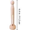 Winlyn 50 Sets Unfinished Wood Doll Pins Doll Clothespins Wooden Round Peg Wood Clothespins and Stands Craft Supplies for DIY Art Painting Projects Doll Ornaments Rustic Country Embellishments