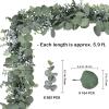 Winlyn 5.9′ Long Faux Silver Dollar Eucalyptus Leaves Greenery Artificial Garland in Grey Green for Wedding Arch Swag Backdrop Doorways Table Runner Indoor Outdoor