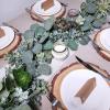 Winlyn 5.9′ Long Faux Silver Dollar Eucalyptus Leaves Greenery Artificial Garland in Grey Green for Wedding Arch Swag Backdrop Doorways Table Runner Indoor Outdoor