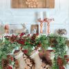 Winlyn 6′ Long Artificial Eucalyptus and Pine Christmas Garland with Pine Cones Red Berries Pine Needles Winter Greenery Garland Christmas Season Holiday Wedding Table Runner Centerpiece Mantel Decor
