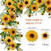Winlyn 6′ Long Artificial Sunflower Garland Hanging Sunflower Vine Greenery Garland with 49 Pcs Sunflower Heads for Fall Autumn Holiday Wedding Arch Home Mantel Doorway Table Backdrop Decoration