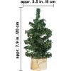 Winlyn 6 Pack Small Mini Artificial Christmas Trees Canadian Pine Tree with Wooden Base Small Tabletop Trees 13″ Tall for Holiday Party Christmas Village DIY Crafts Mantel Table Centerpiece Décor(6 Inch)