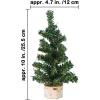 Winlyn 6 Pack Small Mini Artificial Christmas Trees Canadian Pine Tree with Wooden Base Small Tabletop Trees 13″ Tall for Holiday Party Christmas Village DIY Crafts Mantel Table Centerpiece Décor(8 Inch)