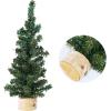 Winlyn 6 Pack Small Mini Artificial Christmas Trees Canadian Pine Tree with Wooden Base Small Tabletop Trees 13″ Tall for Holiday Party Christmas Village DIY Crafts Mantel Table Centerpiece Décor(11 Inch)
