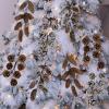 Winlyn 8 Pcs Snowy Natural Pinecone Picks Sprays Christmas Picks Spruce Pine Cones Branches Ornaments 14″ Tall for Christmas Tree Rustic Floral Arrangements Wreath Holiday Centerpiece Winter Décor