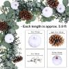 Winlyn Fall White Pumpkin Artificial Eucalyptus Garland with Pumpkins Pinecones Berries – Fall Decor, 5.9′ L – Farmhouse Wedding Arch Backdrop, Thanksgiving Mantel, Table Runner, Centerpiece