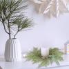 Winlyn Set of 2 Artificial Snowy Cedar Pine Candle Rings Evergreen Pine with Red Pip Berries and Pinecones Wreaths Farmhouse Christmas Candle Holder Rings 15″ for Winter Season Holiday Mantel Cabinet(4)