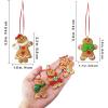 Winlyn Set of 24 Christmas Gingerbread Ornaments – Clay Figurine Gingerbread Family Dolls & Gingerman Hanging Tree Ornaments for Gift, Holiday Stocking Stuffers, Tree Wreath Mantel Decor