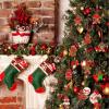 Winlyn Set of 24 Christmas Hanging Gingerbread Tree Ornaments Bulk Clay Figurine Ornaments Gingerbread Family Dolls Gingerman Ornaments for Gift Holiday Stocking Stuffers Tree Wreath Mantel Decor