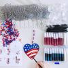 Winyn 24 Sets Patriotic Suncatchers Ornaments Decorations DIY Window Paint Art Stickers Craft Kit American Star Heart Sun Catchers for Kids Classroom 4th of July Activity Art Projects Party Favors