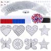 Winyn 24 Sets Patriotic Suncatchers Ornaments Decorations DIY Window Paint Art Stickers Craft Kit American Star Heart Sun Catchers for Kids Classroom 4th of July Activity Art Projects Party Favors