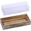 1 Pcs Wood Planter Box Rectangle Whitewashed Wooden Rectangular Planter Decorative Rustic Wooden Box with Inner Plastic Box – 17.3″ L x 7.8″ W x 3″ H Floral Natural Centerpieces Rustic Wedding Decor