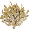 20 Pieces Gold Glittered Artificial Leaf Spray Picks 12″ Tall for Christmas Winter Wedding Wreath Tree Swag Floral Arrangment Vase Bouquets Table Centerpieces Decoration(Gold)