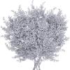 6 Pack Snowy Artificial Cedar Picks Stems Frosted Faux Cedar Spray Christmas Cedar Greenery Branches for Holiday Season Floral Arrangement Centerpiece Winter Wedding Decorations 20″ Tall(Silver)
