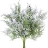 6 Pack Snowy Artificial Cedar Picks Stems Frosted Faux Cedar Spray Christmas Cedar Greenery Branches for Holiday Season Floral Arrangement Centerpiece Winter Wedding Decorations 20″ Tall(Snowy)