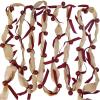6 Yards Rustic Christmas White Sleigh Bell Garland Primitive Metal White Jingle Bells and Gingham Ribbon Hanging Garland for Vintage Farmhouse Christmas Tree Banister Mantel Winter Holiday Decoration(Burlap)