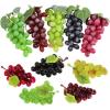 Supla 10 Pack Assorted Artificial Grapes Frosted Grape Clusters Decorative Grapes Bunches Rubber Grape Bundles in Black Purple Red Green for Vintage Wedding Favor Fruit Wine Décor Faux Fruit Props(10)
