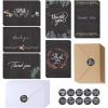 Supla 150 Sets Thank You Cards with Envelopes Stickers Bulk Thank You Notes 6 Designs of Chalkboard Floral Thank You Note Cards Vintage Blank Thank You Card 4 x 6 for Wedding Bridal Baby Shower