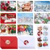 Winlyn 120 Sets Christmas Cards Holiday Cards with Envelopes Stickers Assortment Bulk 6 Designs of Gold Foil Merry Christmas Cards Blank Winter Snowmen Holiday Greeting Cards for Xmas Season Festival