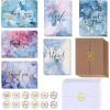 Winlyn 150 Sets Bulk Blank Thank You Cards with Envelopes Stickers Assortment 6 Designs of Watercolor Marbling Thank You Greeting Cards Note Cards for Wedding Baby Bridal Shower Birthday All Occasions